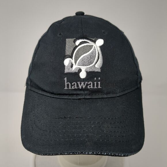 Hawaii Sea Turtle Strapback Hat Black One Size Adjustable Embroidered - Picture 2 of 8